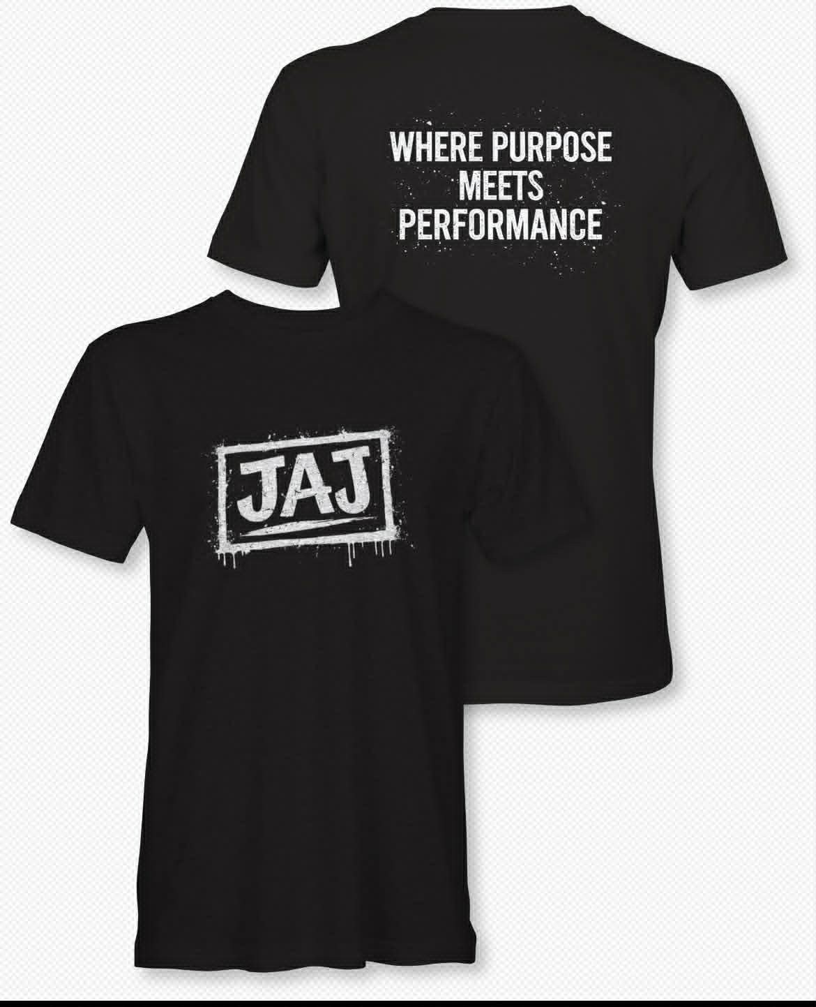 JAJ Box Logo Tee — front and back design