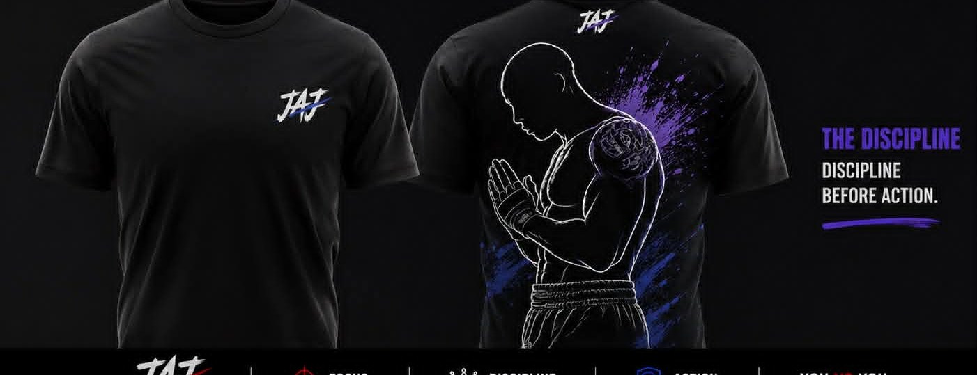 The Discipline Tee — front and back design