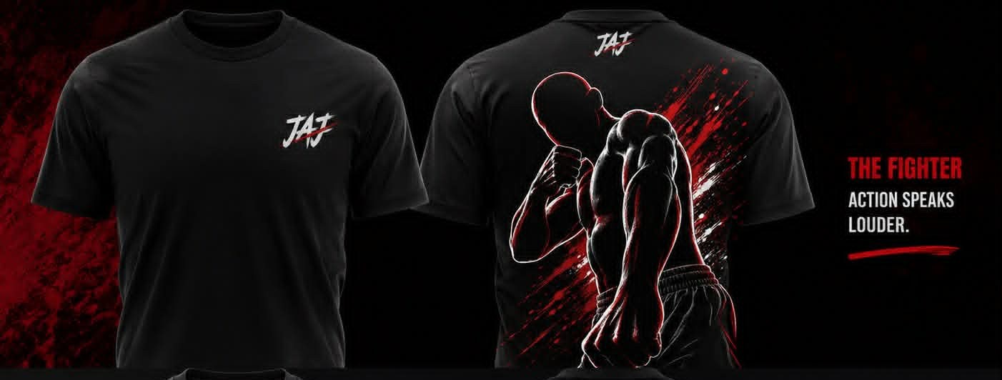 The Fighter Tee — front and back design